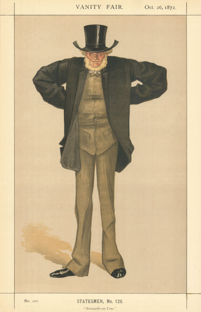VANITY FAIR SPY CARTOON Joseph Cowen 'Newcastle-on-Tyne' Northants. Coïdé 1872